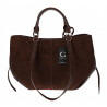 Torebka damska shopper A4 duża zamszowa na ramię elegancka R967 Czekoladowa