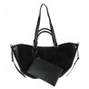 Torebka damska shopper duża zamszowa na ramię elegancka torba R967 Czarna