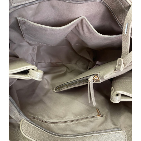 Torebka damska shopper duża zamszowa na ramię elegancka torba R967 Czarna