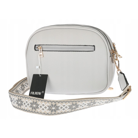 Torebka Damska pojemna klasyczna Listonoszka ażurowa na ramię Y433 Szara