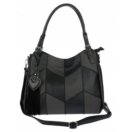 Torebka Damska Listonoszka Worek Shopper Modna Torba na Ramię MC674 Czarna
