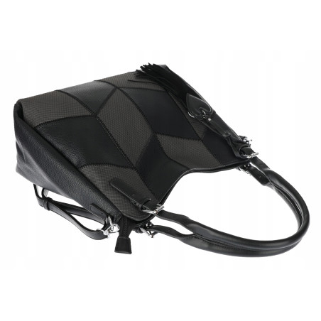 Torebka Damska Listonoszka Worek Shopper Modna Torba na Ramię MC674 Czarna