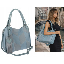 Torebka Damska Listonoszka Worek Shopper Torba na Ramię MC674 Niebieska