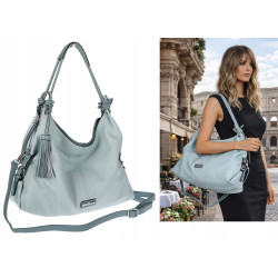Torebka Damska Shopper worek modna lekka torba na Ramię CH812 Niebieska