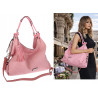 Torebka Damska Shopper worek modna lekka torba pasek na Ramię CH812 Różowa