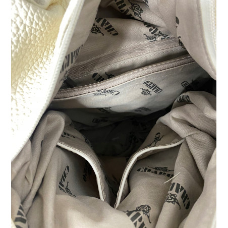 Torebka Damska Shopper worek modna lekka torba pasek na Ramię CH812 Biała