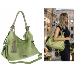 Torebka Damska Shopper worek modna lekka torba pasek na Ramię CH812 Zielona