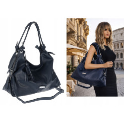 Torebka Damska Shopper worek modna lekka torba na Ramię CH812 Granatowa