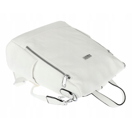 Torebka damska plecak 2w1 shopper duża pojemna na ramię modna CC028 Biała