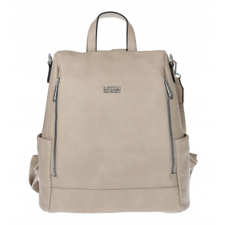 Torebka damska plecak 2w1 shopper duża pojemna na ramię modna CC028 Beżowa