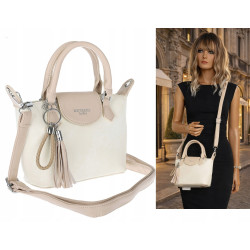 Torebka damska kuferek listonoszka na ramię do ręki modna torba J889 Beżowa