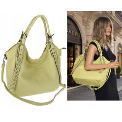 Torebka damska shopper worek listonoszka pojemna na ramię LH6004 Żółta