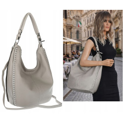 Torebka damska shopper worek listonoszka pojemna na ramię LH2581 Szara