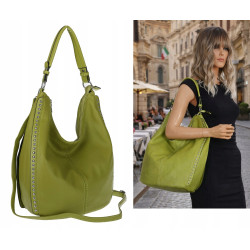 Torebka damska shopper worek listonoszka pojemna na ramię LH2581 Zielona