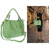 Torebka damska worek shopper pojemna na ramię frędzle modna CH167 Zielona