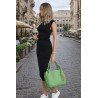 Torebka damska worek shopper pojemna na ramię frędzle modna CH167 Zielona