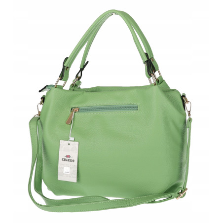Torebka damska worek shopper pojemna na ramię frędzle modna CH167 Zielona