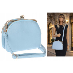 Torebka damska kuferek listonoszka na ramię modna torba 9012 Niebieska
