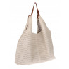 Torebka Damska shopper worek 2w1 listonoszka pojemna Ażurowa D1901 Beżowa