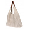 Torebka Damska shopper worek 2w1 listonoszka pojemna Ażurowa D1901 Beżowa