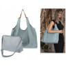 Torebka Damska shopper worek 2w1 listonoszka torba Ażurowa D1901 Niebieska