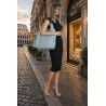 Torebka Damska shopper worek 2w1 listonoszka torba Ażurowa D1901 Niebieska