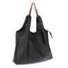 Torebka Damska shopper worek 2w1 listonoszka pojemna Ażurowa D1901 Czarna
