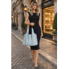 Torebka Damska shopper worek 2w1 listonoszka torba Ażurowa D1901 Niebieska