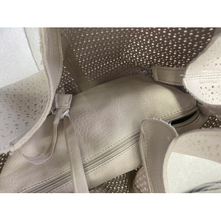 Torebka Damska shopper worek 2w1 listonoszka torba Ażurowa D1901 Niebieska
