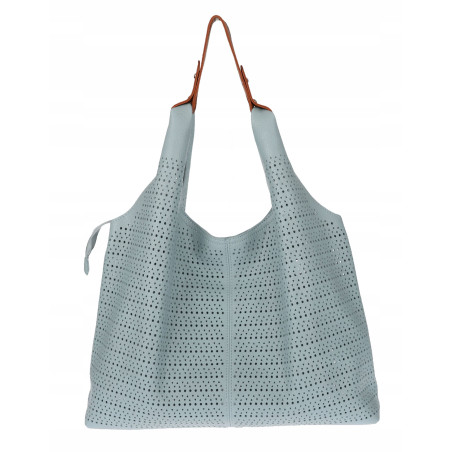 Torebka Damska shopper worek 2w1 listonoszka torba Ażurowa D1901 Niebieska