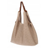 Torebka Damska shopper worek 2w1 listonoszka pojemna Ażurowa D1901 Beżowa