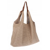 Torebka Damska shopper worek 2w1 listonoszka pojemna Ażurowa D1901 Beżowa