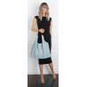 Torebka Damska shopper worek 2w1 listonoszka torba Ażurowa D1901 Niebieska
