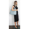Torebka Damska shopper worek 2w1 listonoszka torba Ażurowa D1901 Niebieska