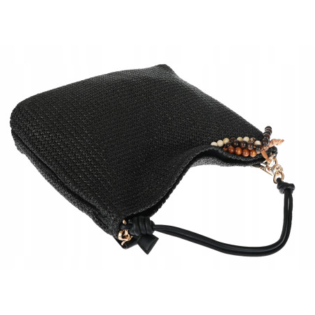 Torebka Damska Worek Shopper Torba na Ramię duża A4 pajemna N3573 Czarna