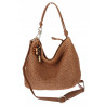 Torebka Damska Worek Shopper Torba na Ramię duża A4 pajemna N3573 Brązowa
