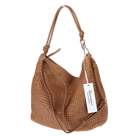 Torebka Damska Worek Shopper Torba na Ramię duża A4 pajemna N3573 Brązowa