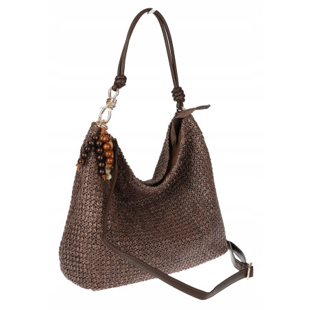 Torebka Damska Worek Shopper Torba na Ramię duża pajemna N3573 Czekoladowa