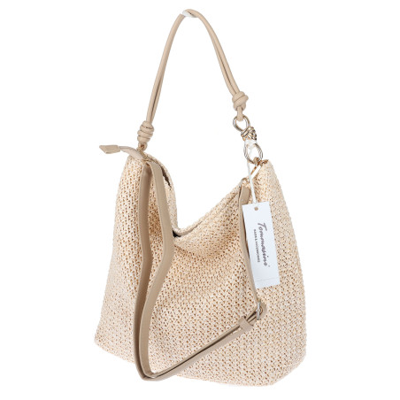 Torebka Damska Worek Shopper Torba na Ramię duża A4 pajemna N3573 Beżowa