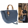 Torebka Damska Worek Shopper Torba pajemna listonoszka N2912 Niebieska