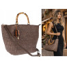 Torebka Damska Worek Shopper Torba pajemna listonoszka N2912 Czekoladowa