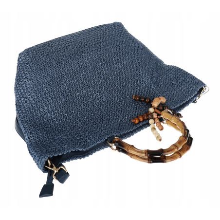 Torebka Damska Worek Shopper Torba pajemna listonoszka N2912 Niebieska