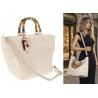 Torebka Damska Worek Shopper Torba duża pajemna listonoszka N2912 Beżowa