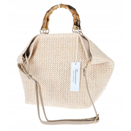 Torebka Damska Worek Shopper Torba duża pajemna listonoszka N2912 Beżowa