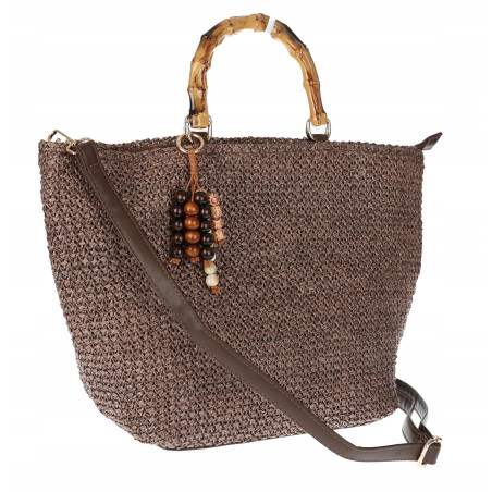 Torebka Damska Worek Shopper Torba pajemna listonoszka N2912 Czekoladowa