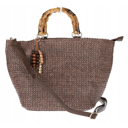 Torebka Damska Worek Shopper Torba pajemna listonoszka N2912 Czekoladowa