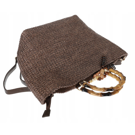 Torebka Damska Worek Shopper Torba pajemna listonoszka N2912 Czekoladowa