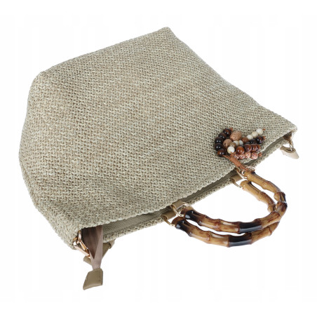 Torebka Damska Worek Shopper Torba duża pajemna listonoszka N2912 Beżowa