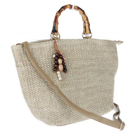 Torebka Damska Worek Shopper Torba duża pajemna listonoszka N2912 Beżowa