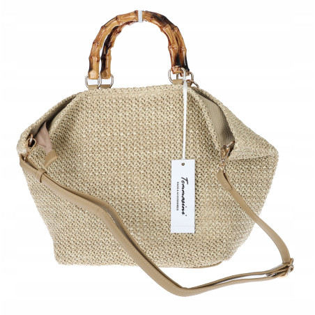 Torebka Damska Worek Shopper Torba duża pajemna listonoszka N2912 Beżowa